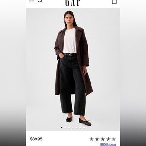 GAP Black High Rise Barrel Jeans NWT size 4